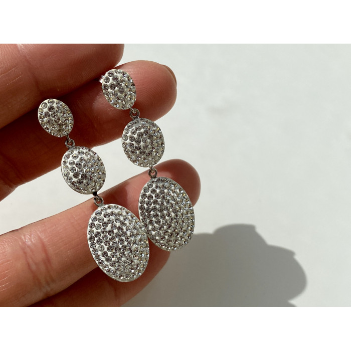 Sky Jewelry Серебряные серьги 925 проба с фианитами Совершенство