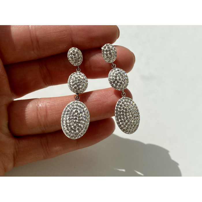 Sky Jewelry Серебряные серьги 925 проба с фианитами Совершенство