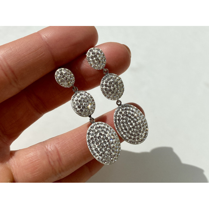 Sky Jewelry Серебряные серьги 925 проба с фианитами Совершенство