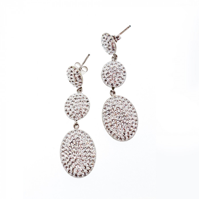 Sky Jewelry Серебряные серьги 925 проба с фианитами Совершенство