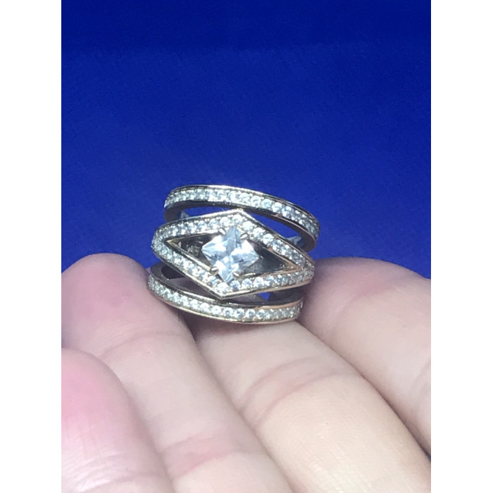 Sky Jewelry Кольцо (позолота) с фианитами