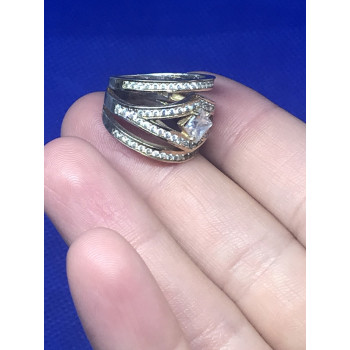 Sky Jewelry Кольцо (позолота) с фианитами