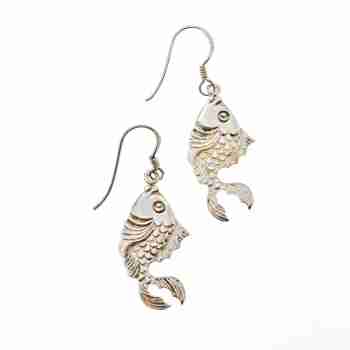 Sky Jewelry Серебряные серьги Рыбка