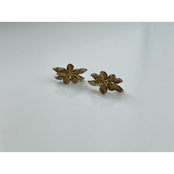 Sky Jewelry Серебряные Серьги 925 пробы с фианитом  Цветы