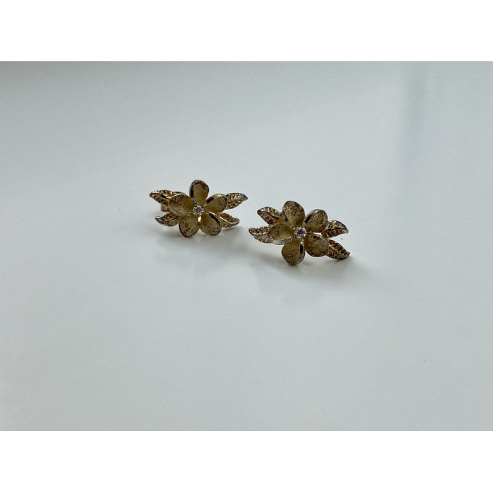 Sky Jewelry Серебряные Серьги 925 пробы с фианитом  Цветы