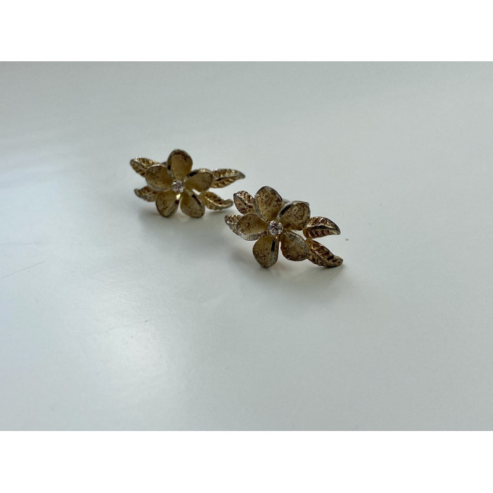 Sky Jewelry Серебряные Серьги 925 пробы с фианитом  Цветы