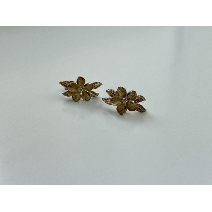 Sky Jewelry Серебряные Серьги 925 пробы с фианитом  Цветы