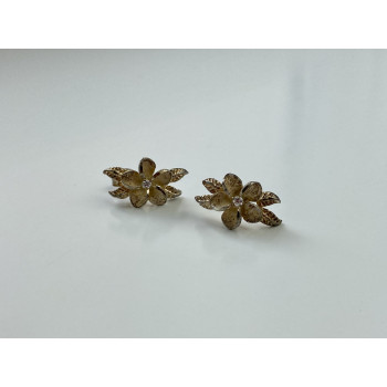 Sky Jewelry Серебряные Серьги 925 пробы с фианитом  Цветы