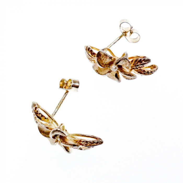 Sky Jewelry Серебряные Серьги 925 пробы с фианитом  Цветы