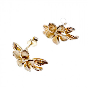 Sky Jewelry Серебряные Серьги 925 пробы с фианитом  Цветы