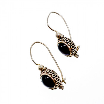 Sky Jewelry Винтажные Серебряные серьги с агатом