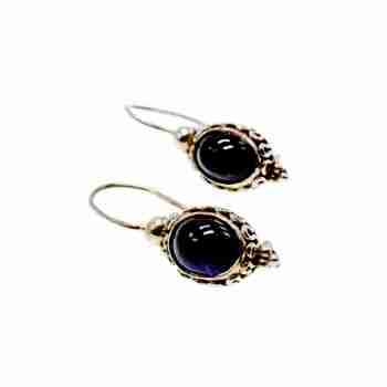 Sky Jewelry Винтажные Серебряные серьги с агатом