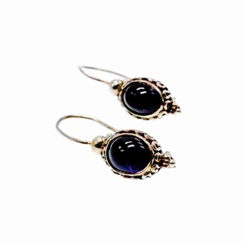 Sky Jewelry Винтажные Серебряные серьги с агатом