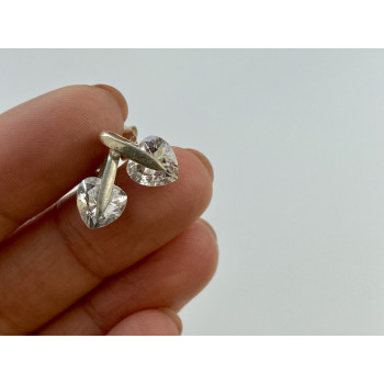 Sky Jewelry Серебряные Серьги 925 пробы с фианитом  Сердце