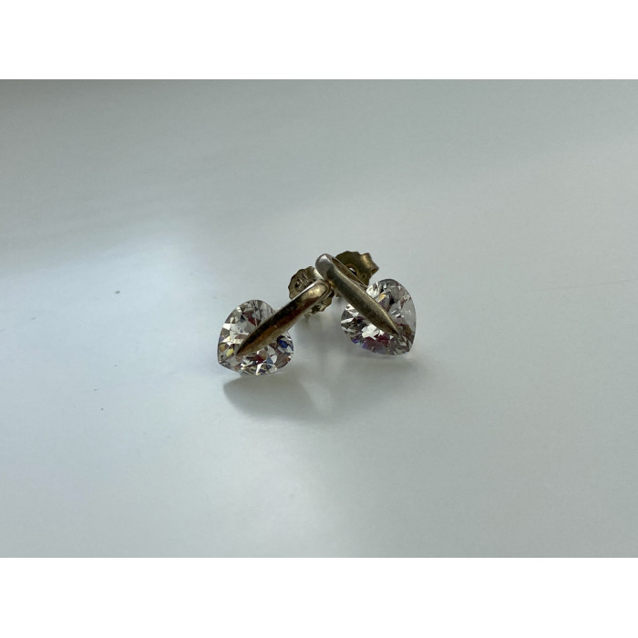 Sky Jewelry Серебряные Серьги 925 пробы с фианитом  Сердце