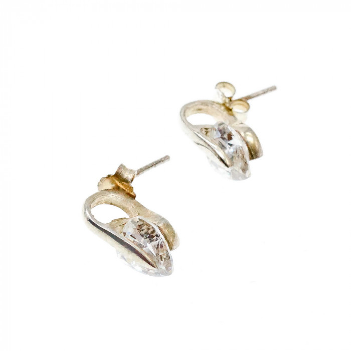 Sky Jewelry Серебряные Серьги 925 пробы с фианитом  Сердце