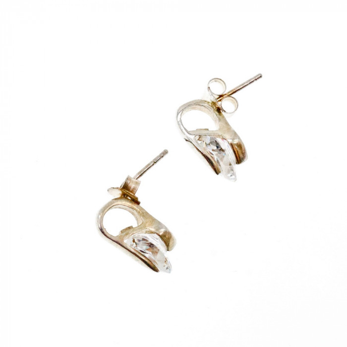 Sky Jewelry Серебряные Серьги 925 пробы с фианитом  Сердце