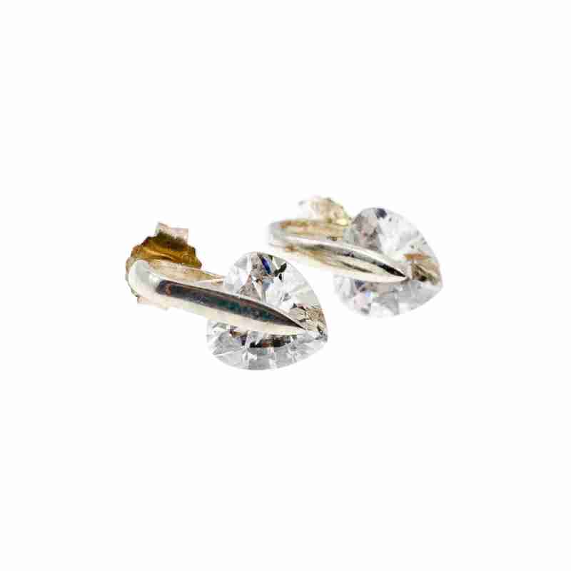 Sky Jewelry Серебряные Серьги 925 пробы с фианитом  Сердце