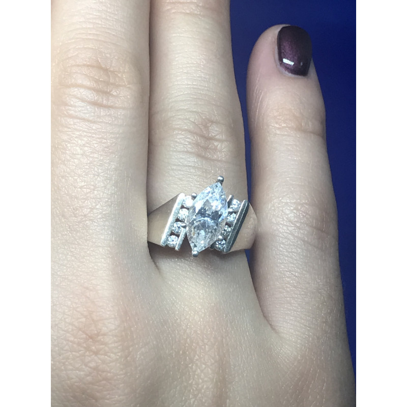 Sky Jewelry Серебряное кольцо с фианитом