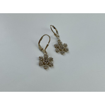 Sky Jewelry Серебряные Серьги 925 пробы с фианитами  Снежинка
