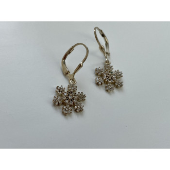 Sky Jewelry Серебряные Серьги 925 пробы с фианитами  Снежинка