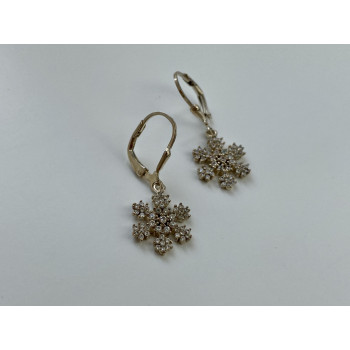 Sky Jewelry Серебряные Серьги 925 пробы с фианитами  Снежинка