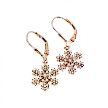 Sky Jewelry Серебряные Серьги 925 пробы с фианитами  Снежинка