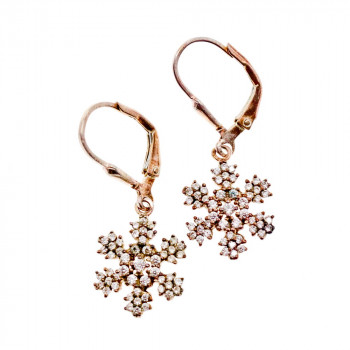 Sky Jewelry Серебряные Серьги 925 пробы с фианитами  Снежинка