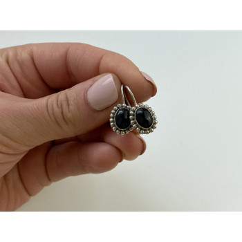Sky Jewelry Серебряные винтажные серьги с ониксом