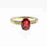 Sky Jewelry Золотое Кольцо с Гранатом и Бриллиантами  Классика
