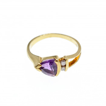 Sky Jewelry Кольцо из желтого золота с турмалином и бриллиантами