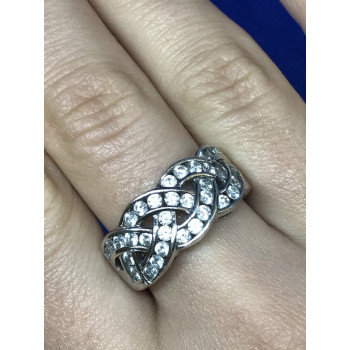 Sky Jewelry Серебряное Кольцо с фианитами (большой размер)