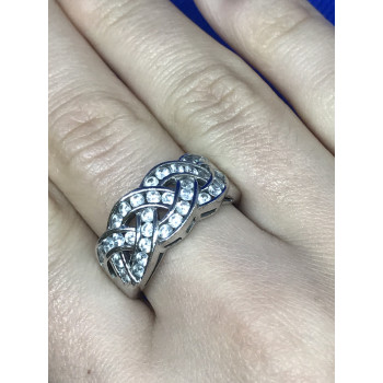 Sky Jewelry Серебряное Кольцо с фианитами (большой размер)