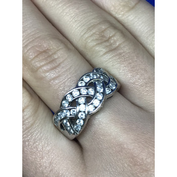 Sky Jewelry Серебряное Кольцо с фианитами (большой размер)