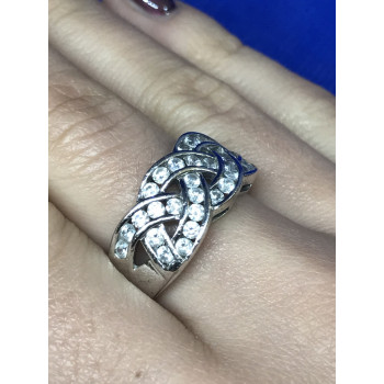 Sky Jewelry Серебряное Кольцо с фианитами (большой размер)