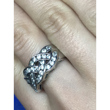 Sky Jewelry Серебряное Кольцо с фианитами (большой размер)