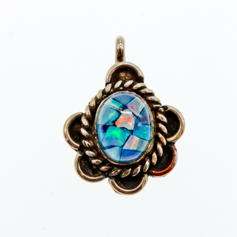 Sky Jewelry Серебряный Кулон с Мозаик Опалом