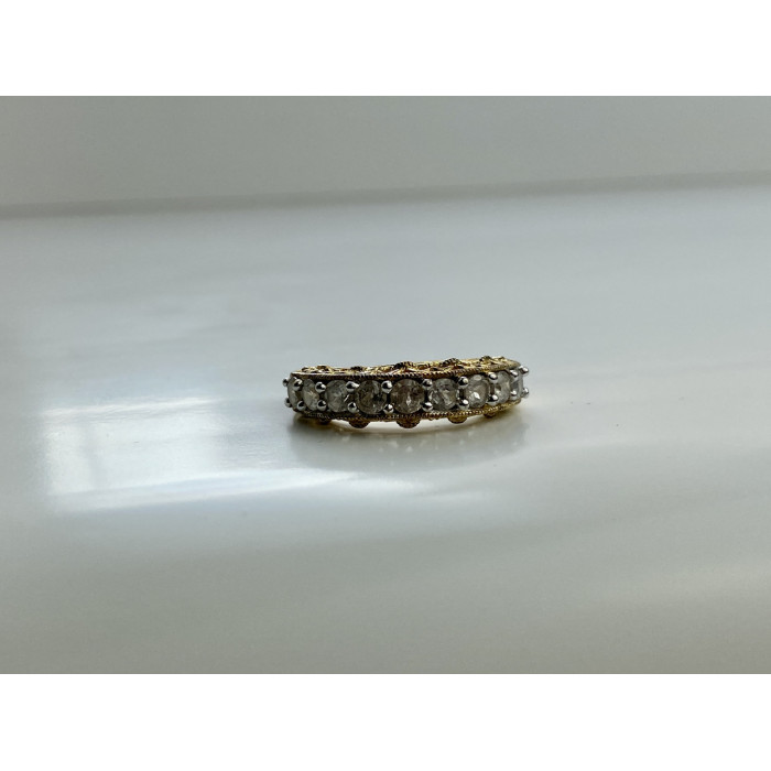 Sky Jewelry Серебряное кольцо в позолоте с фианитами  Блеск