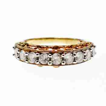 Sky Jewelry Серебряное кольцо в позолоте с фианитами  Блеск