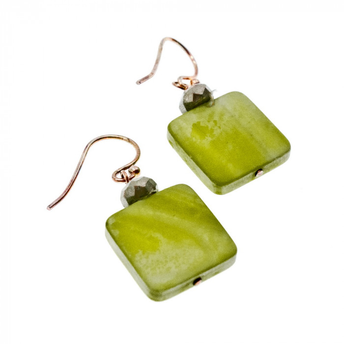 Sky Jewelry Серебряные серьги с Агатом  Весна