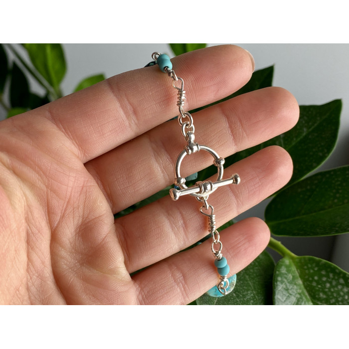 Sky Jewelry Серебряный браслет с бирюзой