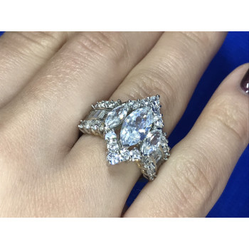 Sky Jewelry Серебряное кольцо с фианитами