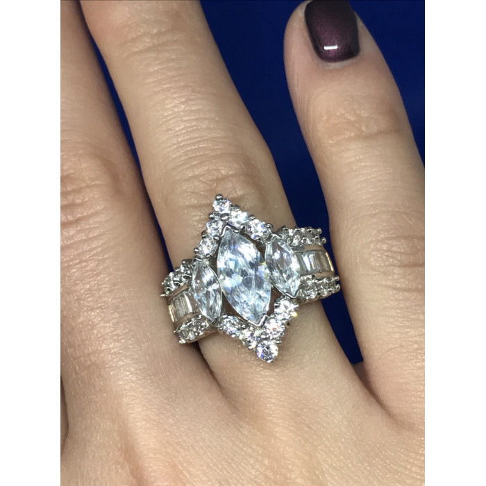 Sky Jewelry Серебряное кольцо с фианитами