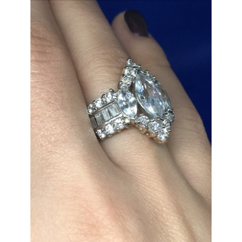 Sky Jewelry Серебряное кольцо с фианитами