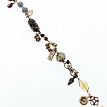 Sky Jewelry Серебряный двойной браслет с ювелирным стеклом