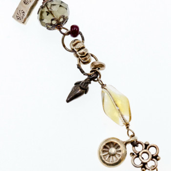 Sky Jewelry Серебряный двойной браслет с ювелирным стеклом