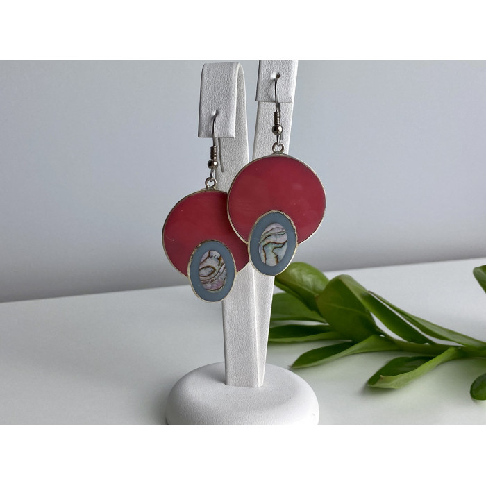 Sky Jewelry Серебряные серьги со вставкой из эмали и камня Галиотис