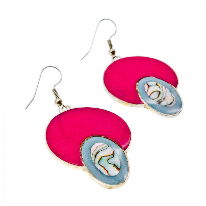 Sky Jewelry Серебряные серьги со вставкой из эмали и камня Галиотис