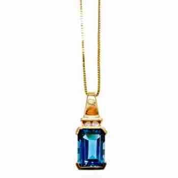Sky Jewelry Золотая цепочка с кулоном Шпинель и Бриллианты
