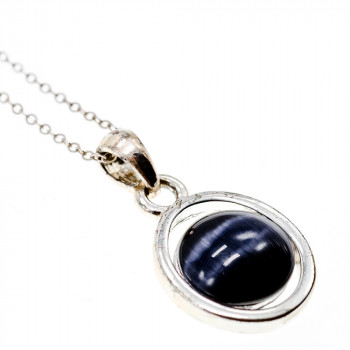 Sky Jewelry Серебряная цепочка с кулоном оникс